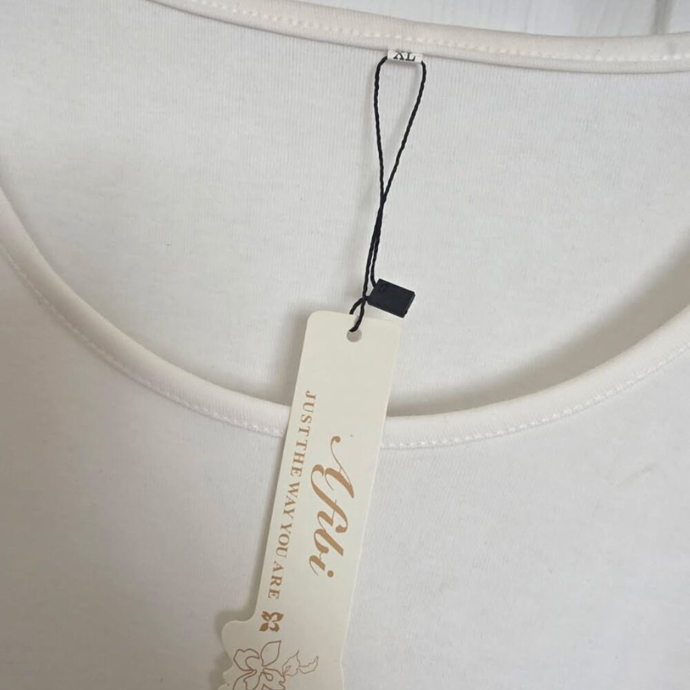 Afibi Long Sleeve White A-Line Dress